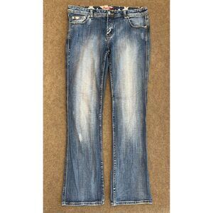 Pepe Jeans Womens 32x31 Low Rise Bootcut Embellished Stretch UK Denim